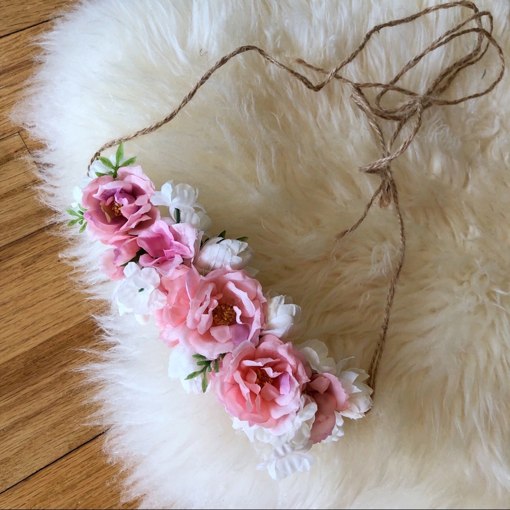 Floral Headpiece Flower Girl Crown Hair Accessory